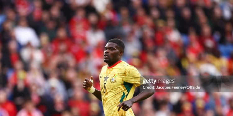 CARDIFF, WALES - JUNE 2: Thomas Partey of Ghana during the international friendly match between Wales and Ghana at Cardiff City Stadium on June 2, 2026 in Cardiff, Wales. (Photo by Jacques Feeney/Offside/Offside via Getty Images)