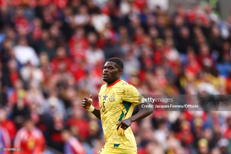 CARDIFF, WALES - JUNE 2: Thomas Partey of Ghana during the international friendly match between Wales and Ghana at Cardiff City Stadium on June 2, 2026 in Cardiff, Wales. (Photo by Jacques Feeney/Offside/Offside via Getty Images)