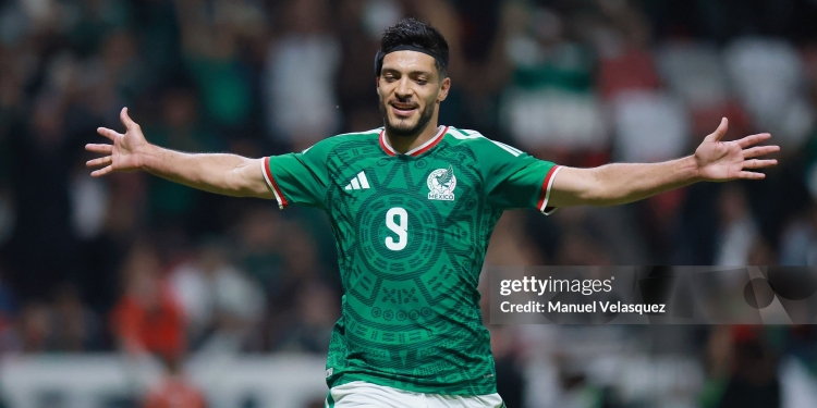 TOLUCA, MEXICO - JUNE 04: Raúl Jiménez of Mexico celebrates the team's second goal scored by an own goal of Stefan Bukinac of Serbia (not in frame) during the international friendly match between Mexico and Serbia at Nemesio Diez Stadium on June 04, 2026 in Toluca, Mexico. (Photo by Manuel Velasquez/Getty Images)