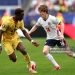 FOXBOROUGH, MASSACHUSETTS - JUNE 23: Anthony Gordon #18 of England takes on Marvin Senaya #26 of Ghana during the FIFA World Cup 2026 Group L match between England and Ghana at Boston Stadium on June 23, 2026 in Foxborough, Massachusetts. (Photo by Richard Pelham/Getty Images)