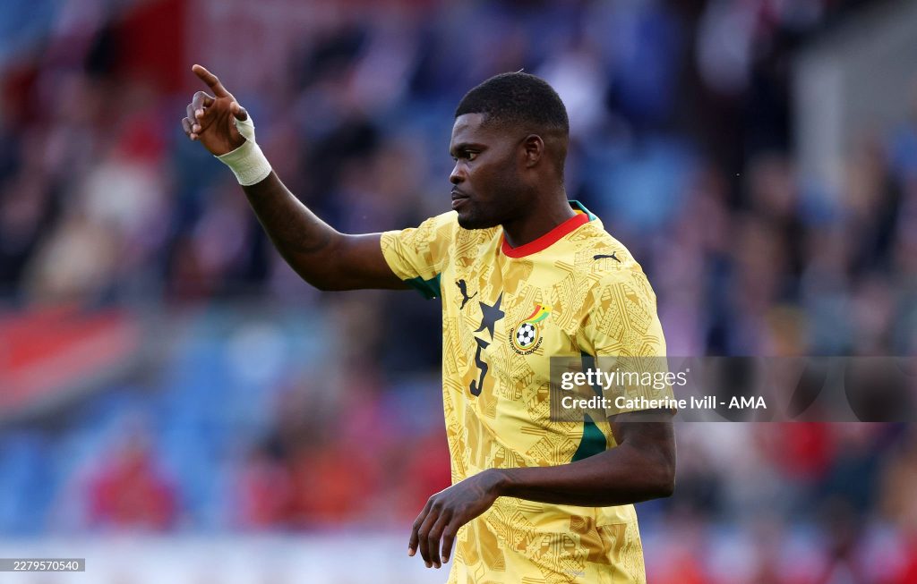 CARDIFF, WALES - JUNE 02: Thomas Partey of Ghana  during the international friendly match between Wales and Ghana at Cardiff City Stadium on June 02, 2026 in Cardiff, Wales. (Photo by Catherine Ivill - AMA/Getty Images)