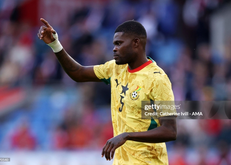CARDIFF, WALES - JUNE 02: Thomas Partey of Ghana  during the international friendly match between Wales and Ghana at Cardiff City Stadium on June 02, 2026 in Cardiff, Wales. (Photo by Catherine Ivill - AMA/Getty Images)