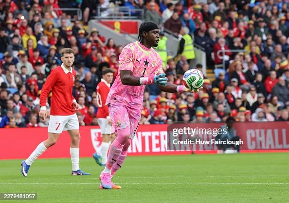 CARDIFF, WALES - JUNE 02: Lawrence Ati-Zigi of Ghana clears the ball during the international friendly match between Wales and Ghana at Cardiff City Stadium on June 02, 2026 in Cardiff, Wales. (Photo by Huw Fairclough/Getty Images)