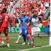 TORONTO, ONTARIO - JUNE 12: Jovo Lukic #25 of Bosnia and Herzegovina celebrates scoring his team's first goal during the FIFA World Cup 2026 Group B match between Canada and Bosnia and Herzegovina at Toronto Stadium on June 12, 2026 in Toronto, Ontario. (Photo by Charlotte Wilson/Getty Images)