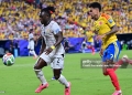 KANSAS CITY, MO - JULY 3:  Alidu Seidu #2 of Ghana dribbles away from Luis Diaz #7 of Colombia during the FIFA World Cup 2026 Round Of 32 match between Colombia and Ghana at Kansas City Stadium on July 3, 2026 in Kansas City, Missouri. (Photo by Fernando Leon/ISI Photos/ISI Photos via Getty Images