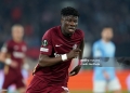 Emmanuel Yeboah of Cluj CFR during the UEFA Europa Conference League knockout round play-off leg one match between SS Lazio and Cluj CFR at Stadio Olimpico, Rome, Italy on 16 February 2023.  (Photo by Giuseppe Maffia/NurPhoto via Getty Images)