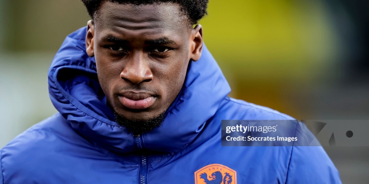 VENLO, NETHERLANDS - MARCH 30: Ernest Poku of Holland U21 during the International Friendly match between Holland U21 v Belgium U21 at the De Koel on March 30, 2026 in Venlo Netherlands (Photo by Jeroen van den Berg/Soccrates/Getty Images)