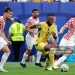 PHILADELPHIA, UNITED STATES - JUNE 27: (L-R) Marin Pongracic of Croatia, Antoine Semenyo of Ghana, Luka Vuskovic of Croatia  during the  World Cup match between Croatia  v Ghana at the Philadelphia Stadium on June 27, 2026 in Philadelphia United States (Photo by Marcel Bonte/Soccrates/Getty Images)