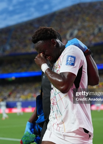 KANSAS CITY, UNITED STATES - JULY 3: Marvin Senaya (26) of Ghana leaves the pitch after injury during the 2026 FIFA World Cup Round of 32 match between Colombia and Ghana at Arrowhead Stadium (Kansas City Stadium) in Kansas City, Missouri, United States on July 3, 2026. (Photo by Hakan Akgun/Anadolu via Getty Images)