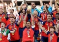 Getty Images
Image caption,
Winners Spain were one of six European teams to reach the quarter-finals of this summer's World Cup