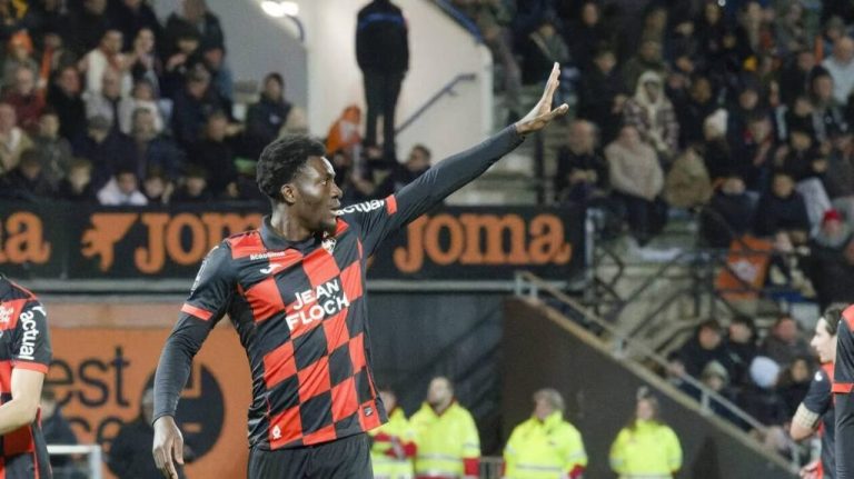 Nathaniel Adjei in action for FC Lorient in the 2-1 win against FC Nantes