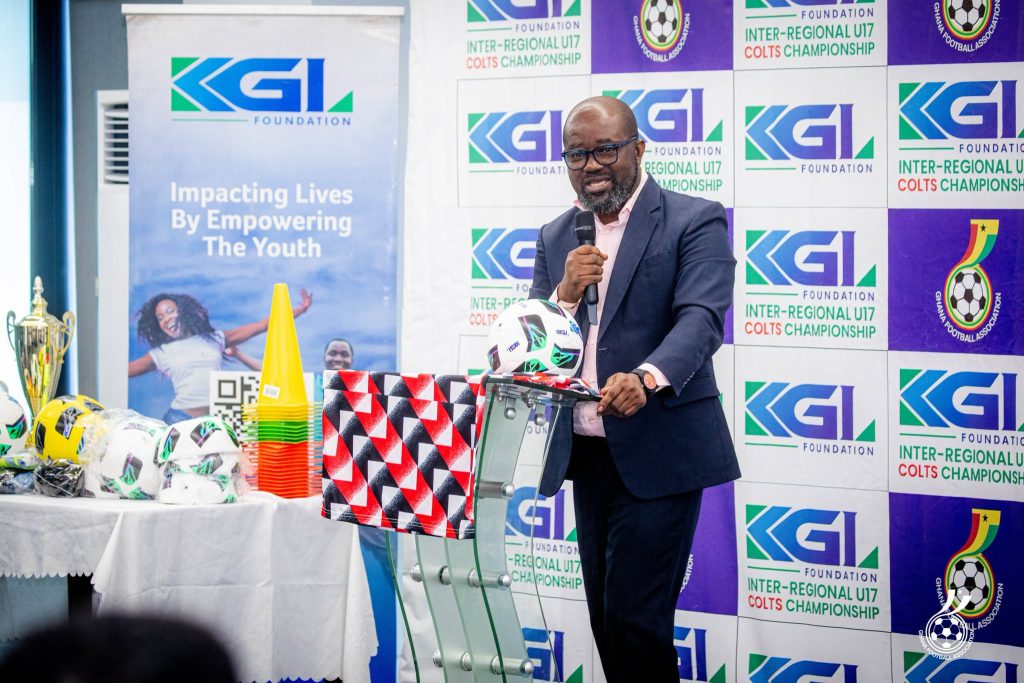 Kurt Okraku, GFA President at the 2026 KGL Foundation U-17 Inter-Regional Colts Championship launching