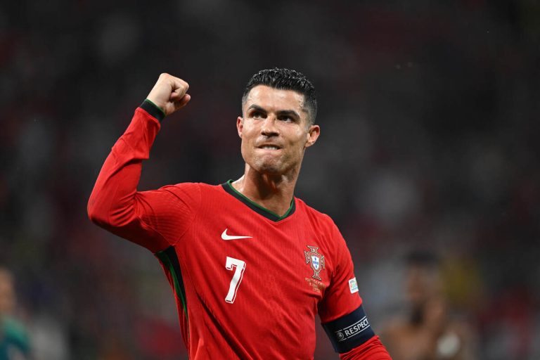 18 June 2024, Saxony, Leipzig: Soccer: European Championship, Portugal - Czech Republic, preliminary round, group F, match day 1, Leipzig Stadium, Portugal's Cristiano Ronaldo gesticulates after the match. Photo: Robert Michael/dpa   - Photo by Icon Sport