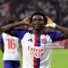 DECINES-CHARPIEU, FRANCE - OCTOBER 15: Ernest Nuamah of Olympique Lyonnais celebrates scoring his team’s second goal during the UEFA Europa League 2026/27 League Phase MD2 match between Olympique Lyonnais and Crystal Palace FC at OL Stadium on October 15, 2026 in Decines-Charpieu, France. (Photo by Pauline Figuet/Getty Images)
