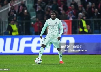 Mohammed SALISU of Monaco during UEFA Conference League match between Sofia and Monaco at Vasil Levski National Stadium on October 15, 2026 in Sofia, Bulgaria. (Photo by Emilian Baldow/Icon Sport via Getty Images)