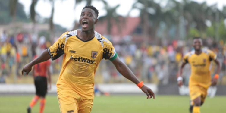 Shafiu Mumuni celebrates goal against R.S Berkane