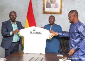 Ghana FA President donates Black Stars jersey to vice president Bawumia