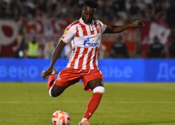 Ghanaian forward Osman Bukari scores for Red Star in stalemate against Partizan in Belgrade-Derby