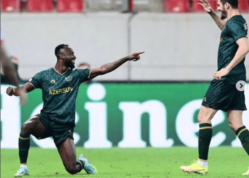 ‘I humbly dedicate this goal to Legend Asamoah Gyan’ – Kwabena Owusu on his Europa League goal against Olympiacos