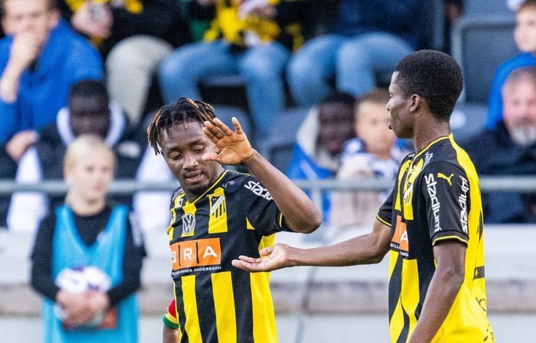 BK Hacken attacker Ibrahim Sadiq reacts to his goal in victory over ...