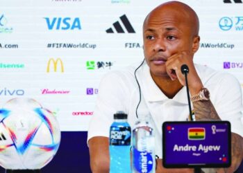 Andre Ayew at presser in Qatar