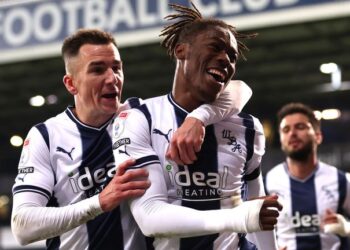 Ghanaian forward Brandon Thomas-Asante scores again for West Bromich Albion against Rotherham