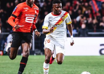 Ghana midfielder Salis Abdul Samed reacts after Lens win against Rennes