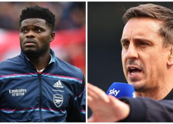 “Move Thomas Partey into midfield” – Gary Neville advises Arsenal manager ahead of Man United clash