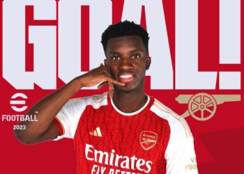 Eddie Nketiah scores in Arsenal’s Premier League opener win over Nottingham Forest