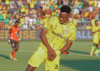 Ghanaian attacker Hafiz Konkoni scores for Young Africans in CAF Champions League prelims against AS Ali Sabieh