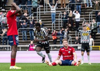 Ghanaian attacker Kofi Fosuhene Asare scores in Landskrona BoIS’ draw with Östers IF