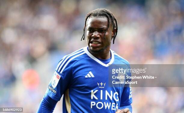 LEICESTER, ENGLAND - SEPTEMBER 23:  Leicester City's Abdul Fatawu Issahaku during the Sky Bet Championship match between Leicester City and Bristol City at The King Power Stadium on September 23, 2023 in Leicester, England. (Photo by Stephen White - CameraSport via Getty Images)