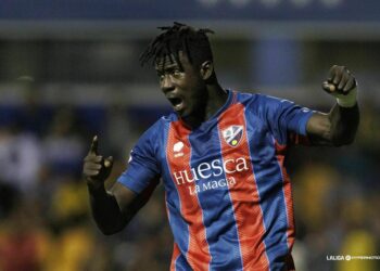 Ghanaian forward Samuel Obeng scores in SD Huesca win over Real Zaragoza in La Liga 2