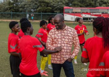 GFA President Kurt Okraku visits Black Queens ahead of Namibia clash