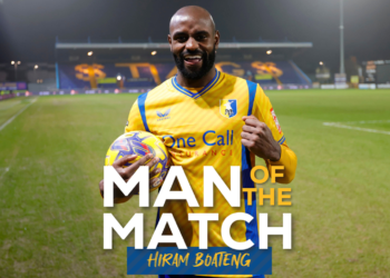 Hat-trick hero Hiram Boateng named MoTM in Mansfield’s big win over Harrogate