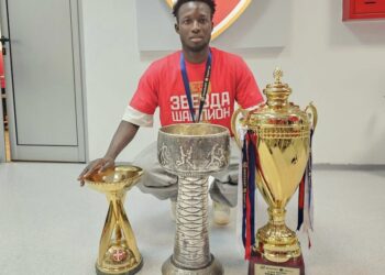 ”Champions once again” – Black Stars winger Osman Bukari celebrates second consecutive domestic treble with Red Star Belgrade