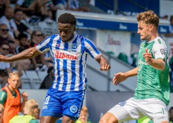 Ghana defender Leeroy Owusu of delivers an assist as Odense BK triumphs over Hvidovre