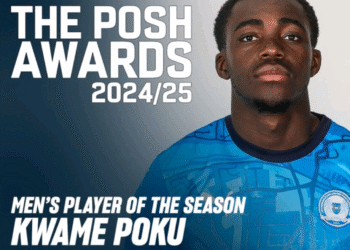 Ghanaian young forward Kwame Poku Adubofour wins three awards in England