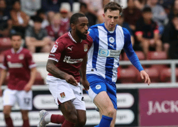 Tariq Fosu scores for Northampton against Wigan