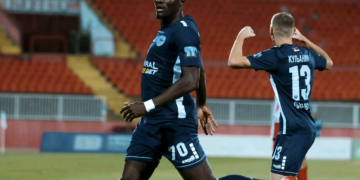 Ghanaian forward Kwaku Karikari scores in the Serbian Super League